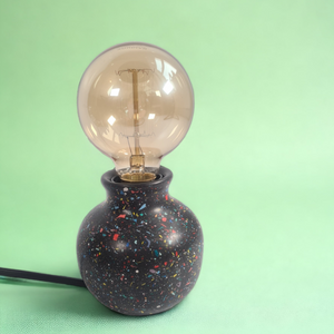 Black Lamp With Multicoloured Terrazzo