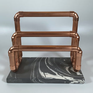 Copper Letter Holder, Modern Desk Organiser, Jesmonite Base Letter Holder, Industrial Mail Organiser, Handcrafted Copper Office Decor, Minimalist Letter Stand